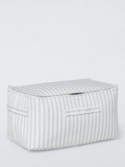 John Lewis Soft Polyester Storage Bag, Grey Stripe, Medium, Multi