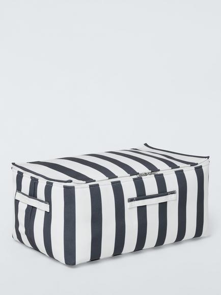 John Lewis Soft Polyester Storage Bag, Blue Stripe, Large, Blue Stripe