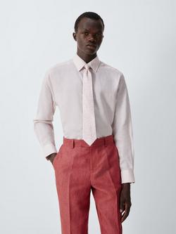 John Lewis Leaf Print Silk Tie - view 2, Light Pink