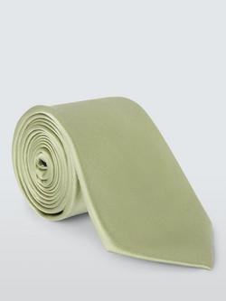 John Lewis Satin Silk Tie, Sage Green