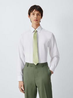 John Lewis Satin Silk Tie - view 2, Sage Green