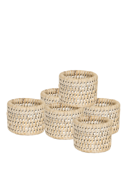 Neptune Ashcroft Rattan Napkin Rings, Set of 6, 