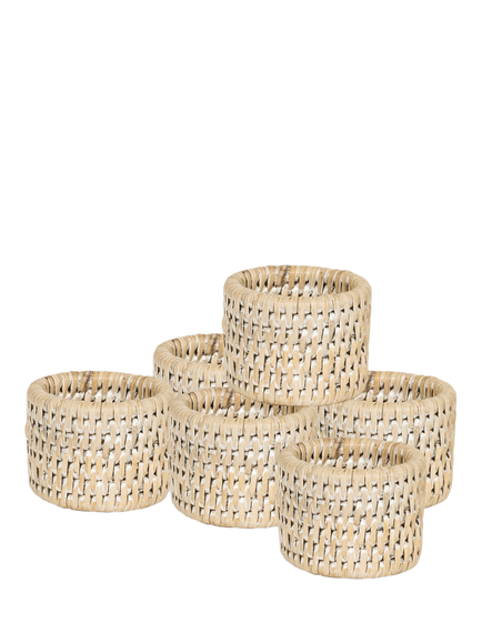 Neptune Ashcroft Rattan Napkin Rings, Set of 6, 