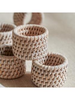 Neptune Ashcroft Rattan Napkin Rings, Set of 6 - view 2, 