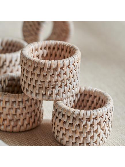 Neptune Ashcroft Rattan Napkin Rings, Set of 6 - view 2, 
