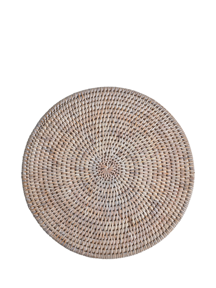 Neptune Ashcroft Rattan Round Placemats, Set of 6, 