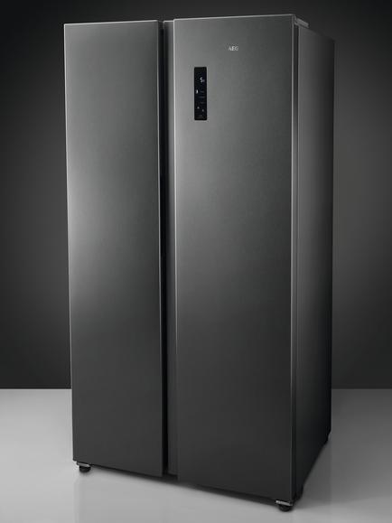 AEG RXB659E6NU Freestanding 50/50 Fridge Freezer, Grey S/Steel - view 2, Grey S/Steel