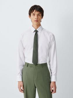 John Lewis Silk Herringbone Pattern Tie - view 2, Khaki