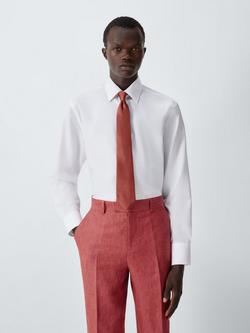 John Lewis Silk Herringbone Pattern Tie - view 2, Burnt Orange