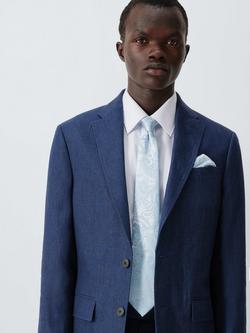 John Lewis Silk Paisley Tie & Pocket Square Set - view 2, Light Blue