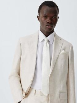 John Lewis Silk Paisley Tie & Pocket Square Set - view 2, White