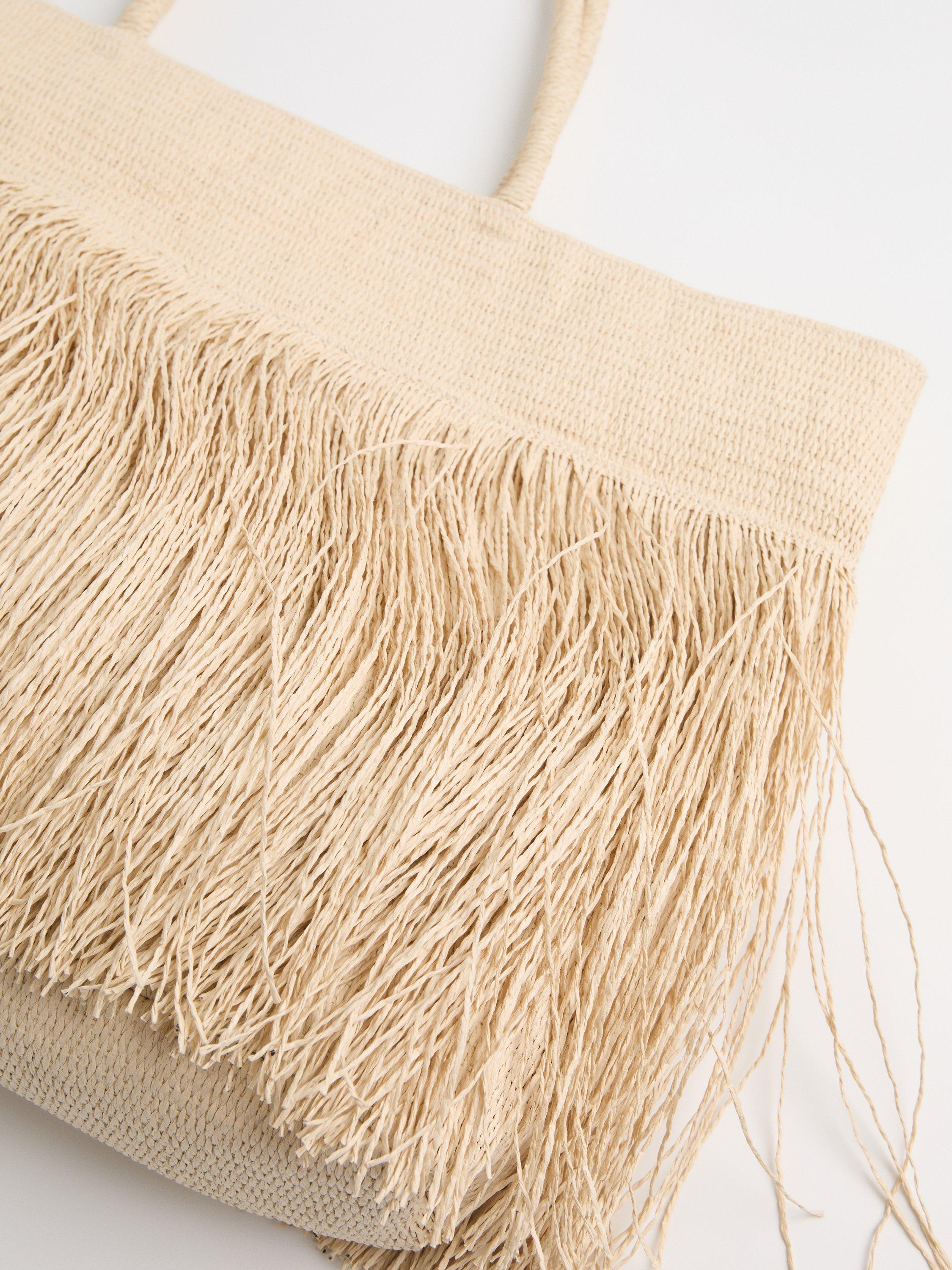 Product image 4 of 7, which shows Mango Natural Fibre Shopper Bag, Light Beige