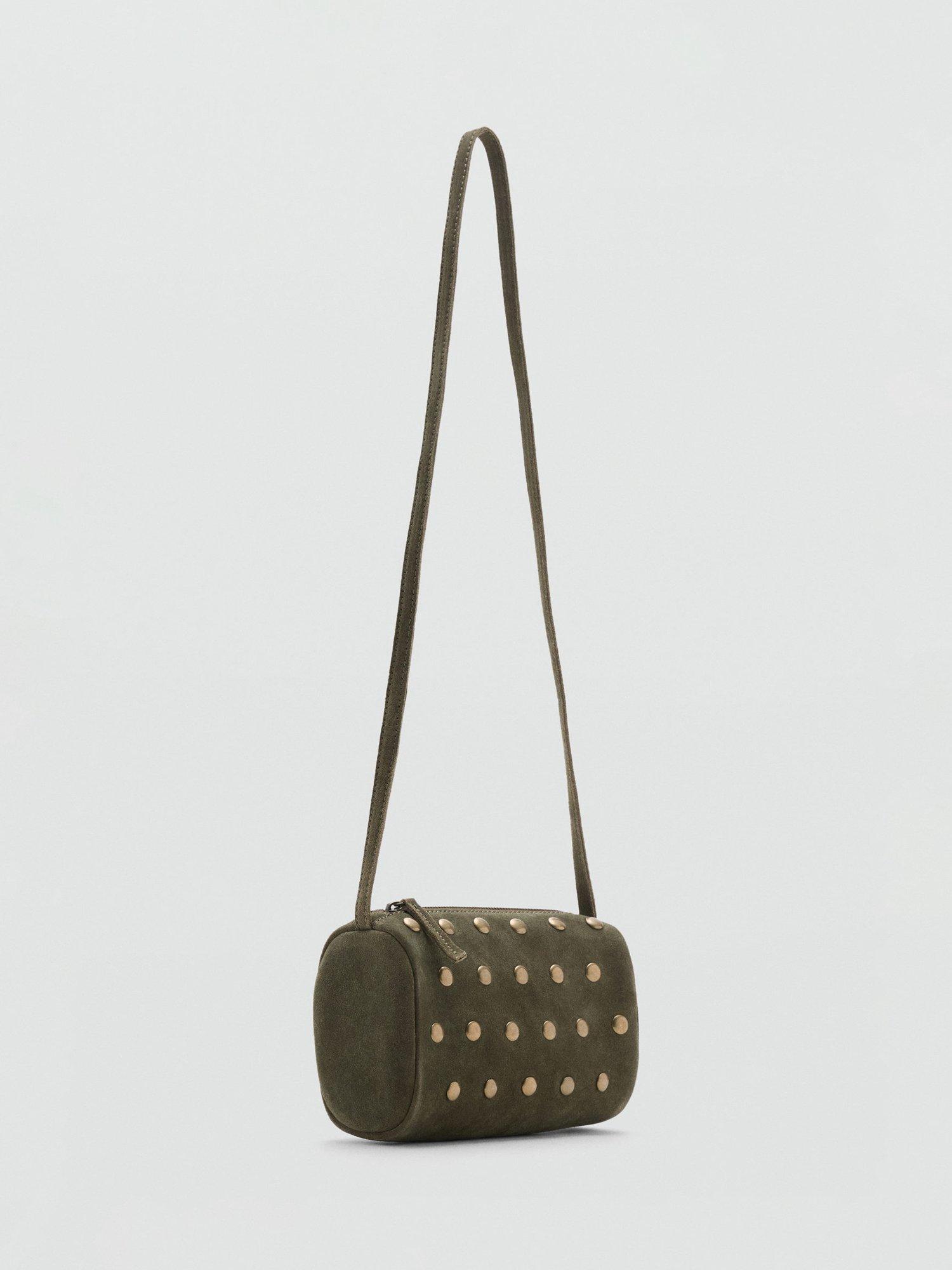 Product image 2 of 4, which shows Mango Marie Suede Crossbody Bag, Khaki