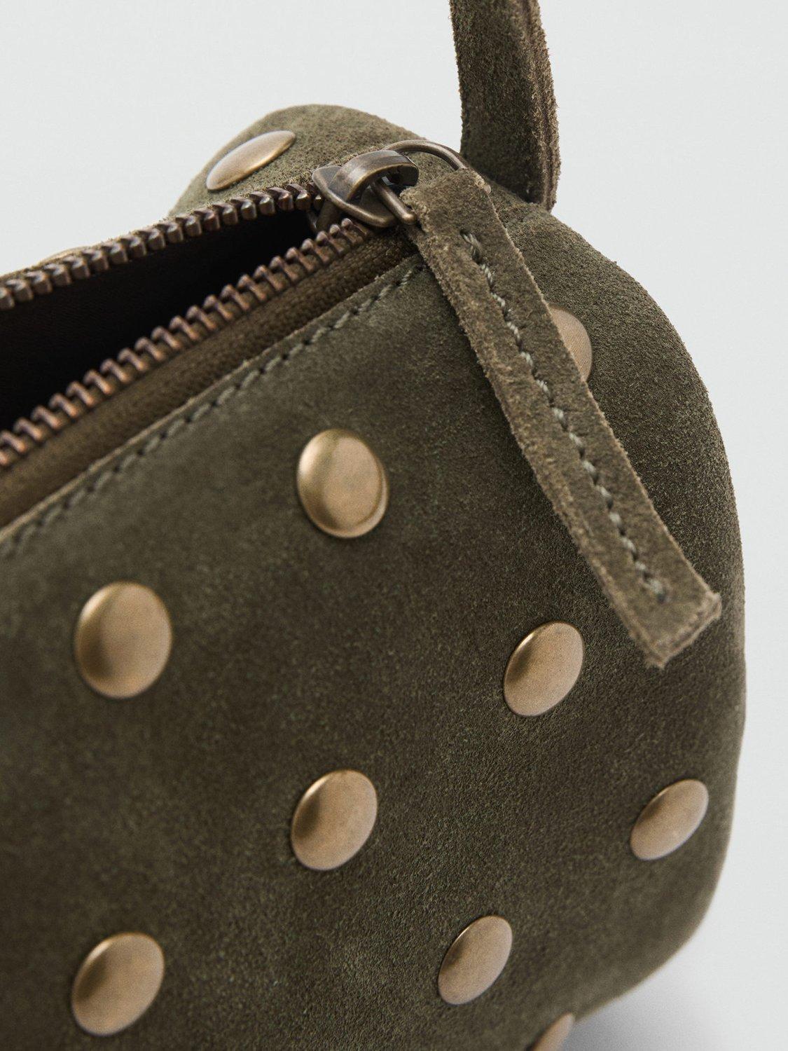 Product image 3 of 4, which shows Mango Marie Suede Crossbody Bag, Khaki