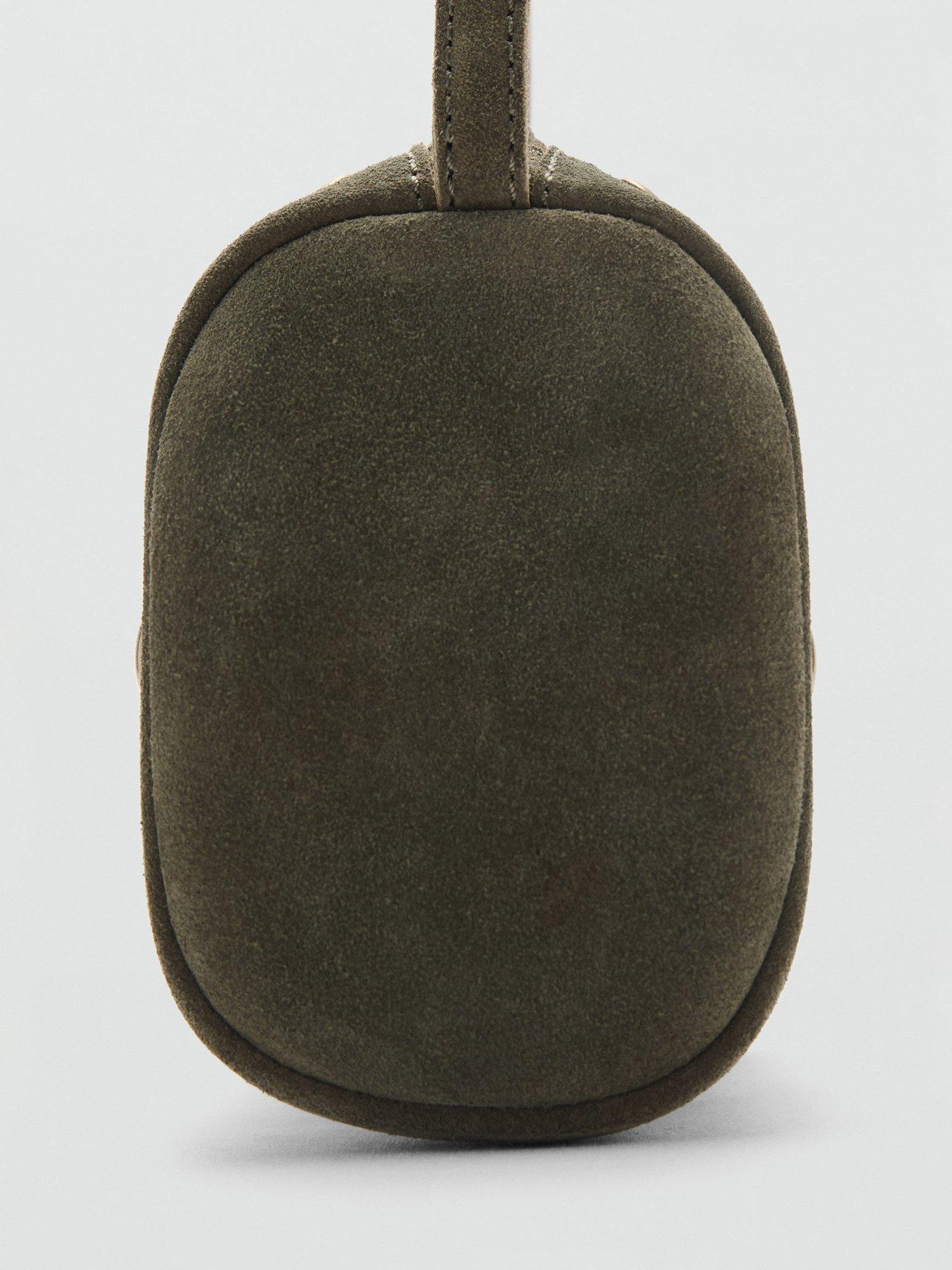 Product image 4 of 4, which shows Mango Marie Suede Crossbody Bag, Khaki