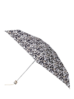totes Compact Flat Animal Print Umbrella, White/Multi, White/Multi