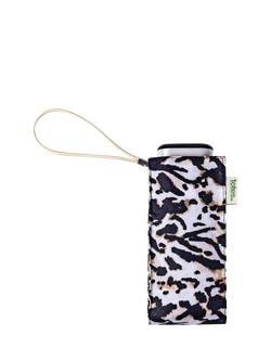 totes Compact Flat Animal Print Umbrella, White/Multi - view 2, White/Multi