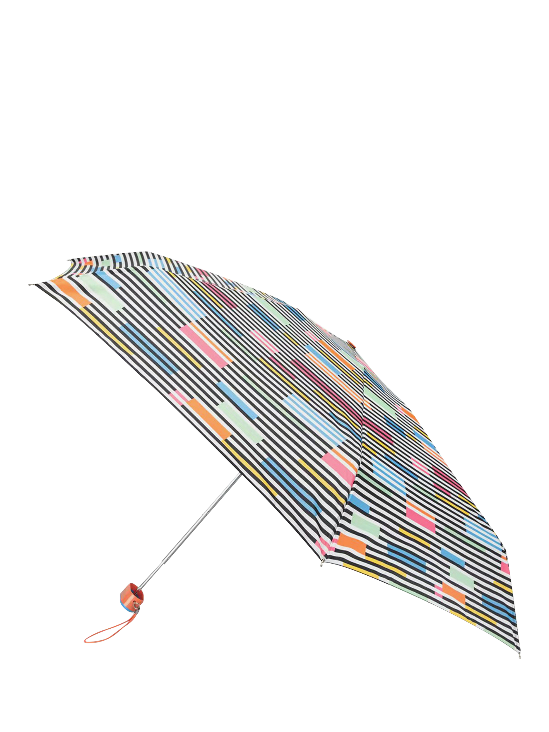 Product image 1 of 2, which shows totes Compact Flat Colour Block Stripe Print Umbrella, Muliti