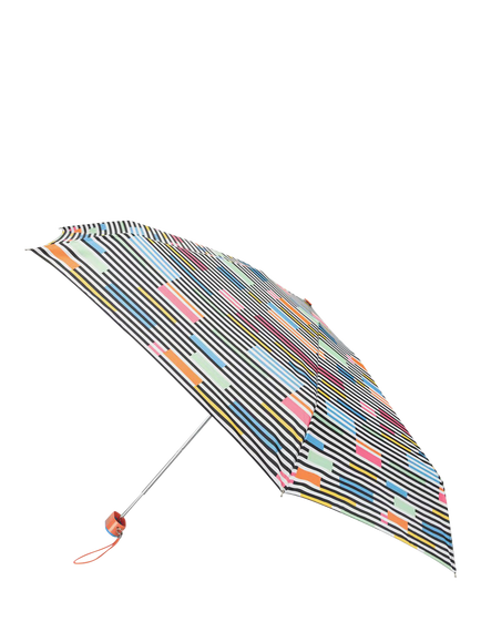 totes Compact Flat Colour Block Stripe Print Umbrella, Muliti, Multi