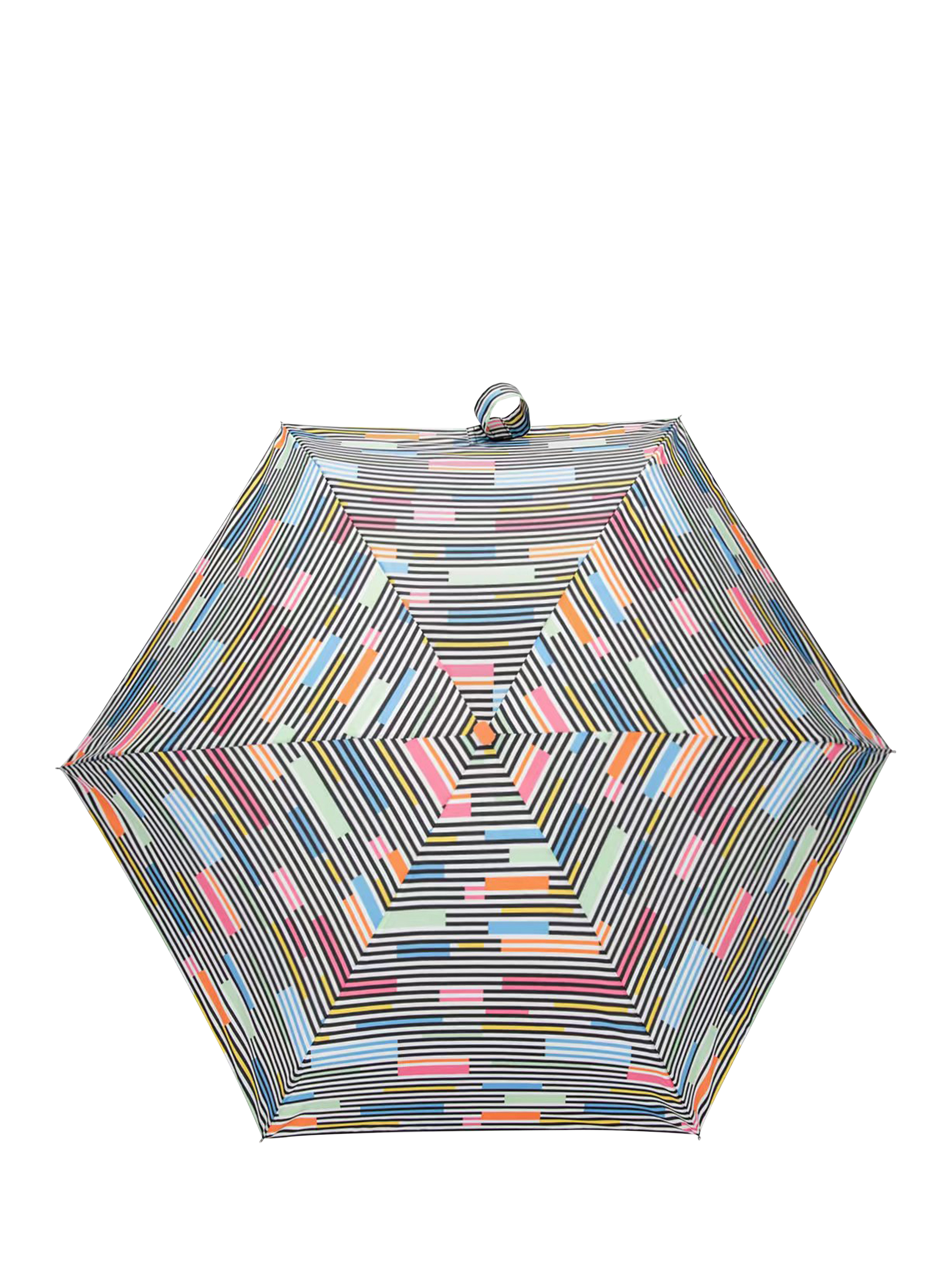Product image 2 of 2, which shows totes Compact Flat Colour Block Stripe Print Umbrella, Muliti