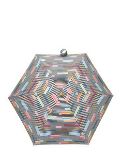 totes Compact Flat Colour Block Stripe Print Umbrella, Muliti - view 2, Multi