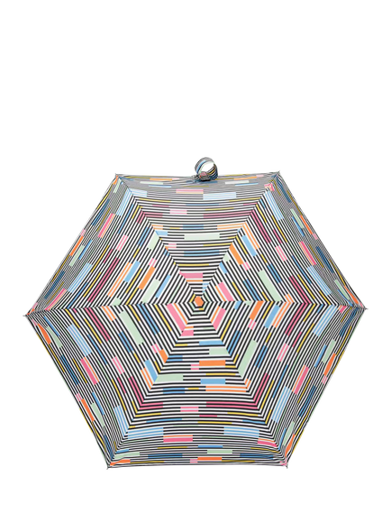 totes Compact Flat Colour Block Stripe Print Umbrella, Muliti - view 2, Multi