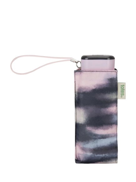 totes Compact Flat Striped Clouds Print Umbrella, Multi - view 2, Multi