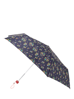 totes X-tra Strong Mini Flower Stems Print Umbrella, Blue, Blue