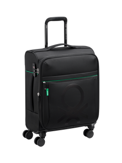 Benetton Colour Block 55cm Cabin Trolley, Black - view 2, Black