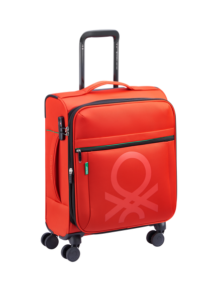 Benetton Colour Block 55cm 4-Wheel Cabin Case - view 2, Red