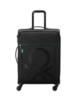 Benetton Colour Block 66cm 4-Wheel Medium Suitcase, Black