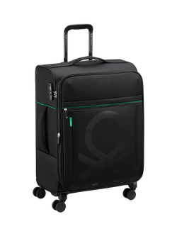Benetton Colour Block 66cm 4-Wheel Medium Suitcase - view 2, Black