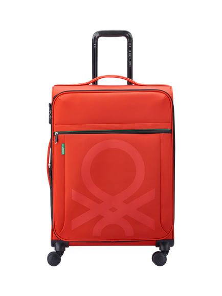 Benetton Colour Block 66cm 4-Wheel Medium Suitcase, Red