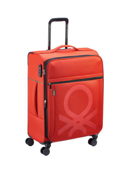 Benetton Colour Block 66cm 4-Wheel Medium Suitcase - view 2, Red