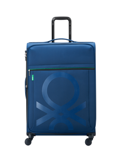 Benetton Colour Block 76cm 4-Wheel Large Suitcase, Navy