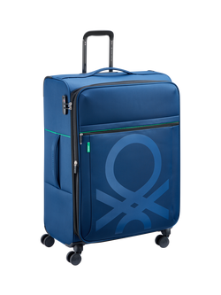 Benetton Colour Block 76cm 4-Wheel Large Suitcase - view 2, Navy