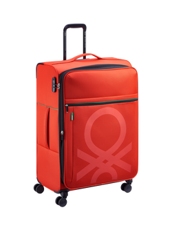 Benetton Colour Block 76cm 4-Wheel Large Suitcase - view 2, Red