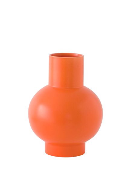 raawii Strøm Large 	Earthenware Vase, H24cm, Vibrant Orange, Vibrant Orange