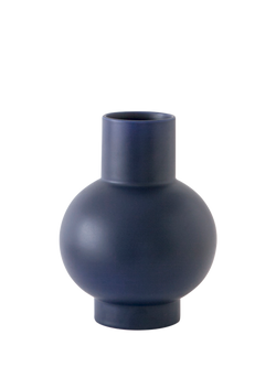 raawii Strøm Small Earthenware Vase, H16cm, Blue, Blue