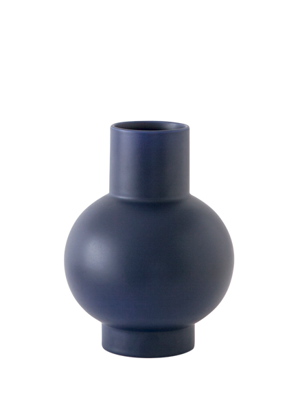 raawii Strøm Small Earthenware Vase, H16cm, Blue, Blue