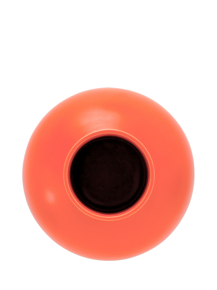 raawii Strøm Small Earthenware Vase, H16cm, Vibrant Orange - view 2, Vibrant Orange