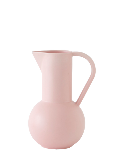 raawii Strøm Large Earthenware Jug, 3L, Coral Blush, Coral Blush