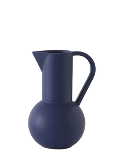 raawii Strøm Medium Earthenware Jug, 1.5L, Blue, Blue