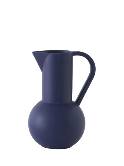 raawii Strøm Medium Earthenware Jug, 1.5L, Blue, Blue