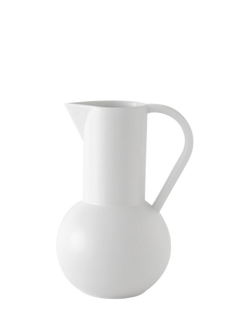 raawii Strøm Medium Earthenware Jug, 1.5L, Vaporous Grey, Vaporous Grey