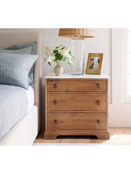 Pottery Barn Scarlett 3 Drawer Bedside Chest, Brogan Brown - view 2, Brogan Brown