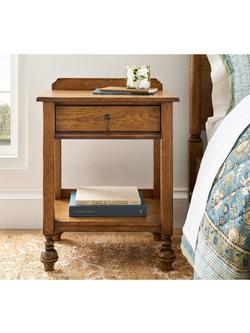 Pottery Barn Summerville Compact Bedside Table, Tuscan Brown - view 2, Tuscan Brown
