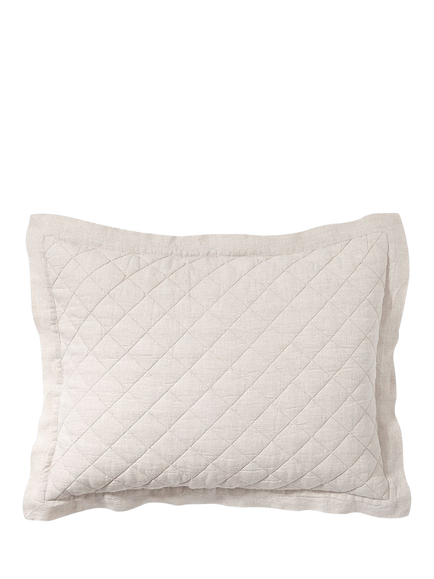 Pottery Barn Belgian Flax Linen Diamond - view 2, Flax