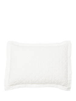Pottery Barn Belgian Flax Linen Diamond - view 2, White