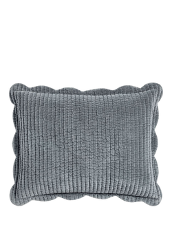 Pottery Barn Velvet Scallop Edge Reversible Bedspread - view 2, Stormy Blue